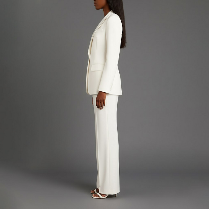 Ensemble Tailleur Blazer et Pantalon à Jambes Larges