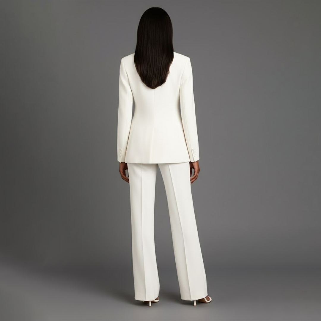 Ensemble Tailleur Blazer et Pantalon à Jambes Larges