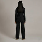 Ensemble Tailleur Blazer et Pantalon à Jambes Larges