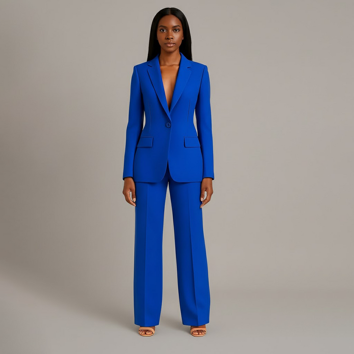 Ensemble Tailleur Blazer et Pantalon à Jambes Larges