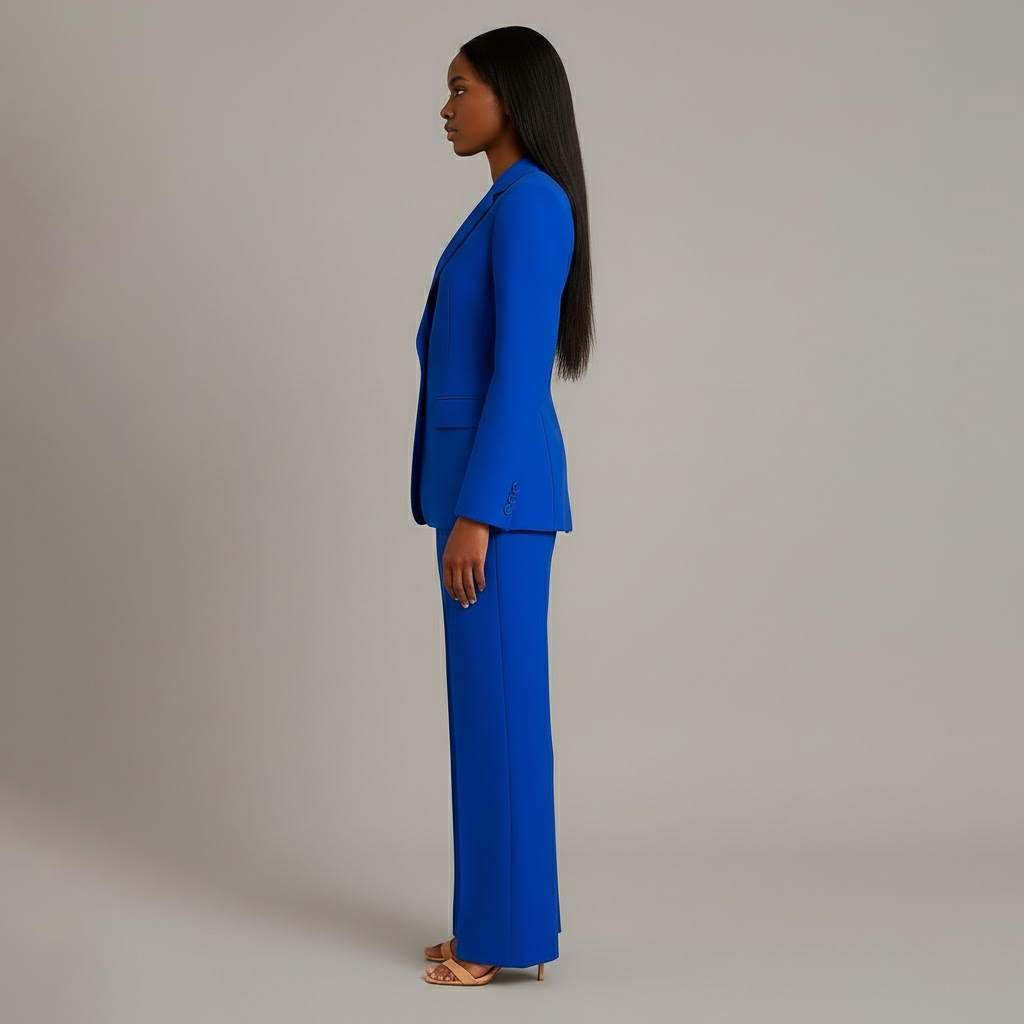 Ensemble Tailleur Blazer et Pantalon à Jambes Larges