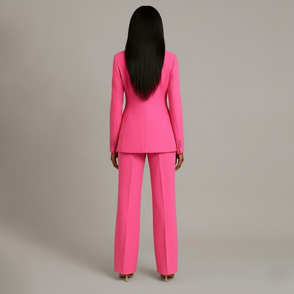 Ensemble Tailleur Blazer et Pantalon à Jambes Larges