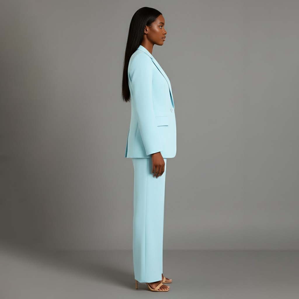 Ensemble Tailleur Blazer et Pantalon à Jambes Larges