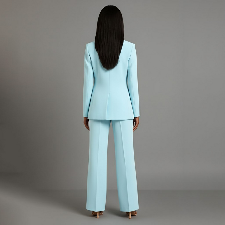 Ensemble Tailleur Blazer et Pantalon à Jambes Larges