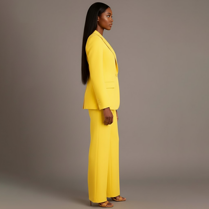 Ensemble Tailleur Blazer et Pantalon à Jambes Larges