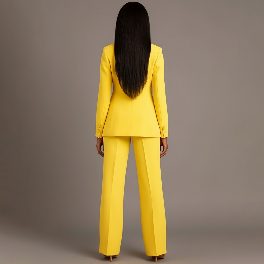 Ensemble Tailleur Blazer et Pantalon à Jambes Larges