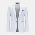 Blazer Homme Ajusté à Revers Crantés