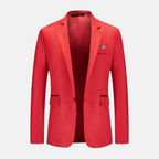 Blazer Homme Ajusté à Revers Crantés