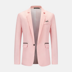 Blazer Homme Ajusté à Revers Crantés