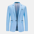 Blazer Homme Ajusté à Revers Crantés