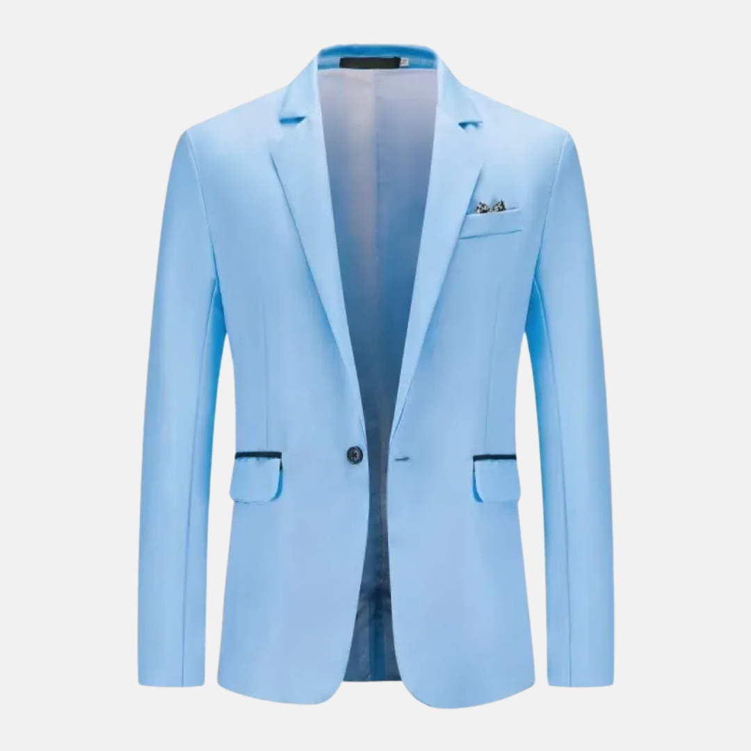 Blazer Homme Ajusté à Revers Crantés