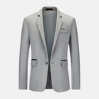 Blazer Homme Ajusté à Revers Crantés