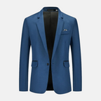 Blazer Homme Ajusté à Revers Crantés