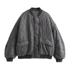 Blouson Matelassé Oversize à Col Montant