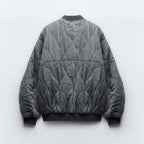 Blouson Matelassé Oversize à Col Montant