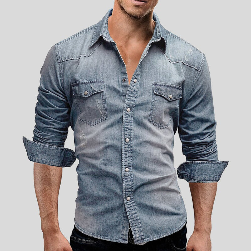 Chemise Homme Denim Slim Moderne