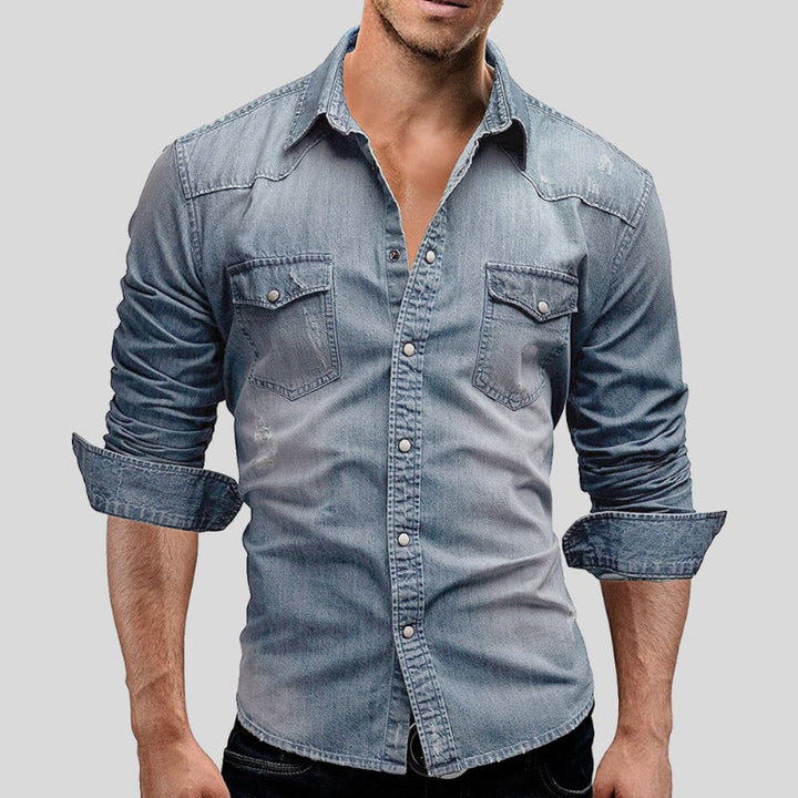 Chemise Homme Denim Slim Moderne