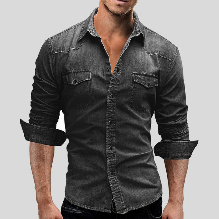 Chemise Homme Denim Slim Moderne