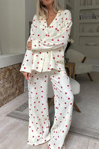 Ensemble Pyjama Imprimé Cœurs Femme
