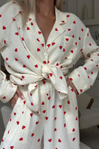 Ensemble Pyjama Imprimé Cœurs Femme