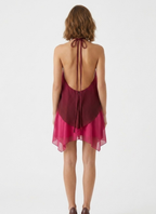 Robe Courte Drapée à Col Halter Femme
