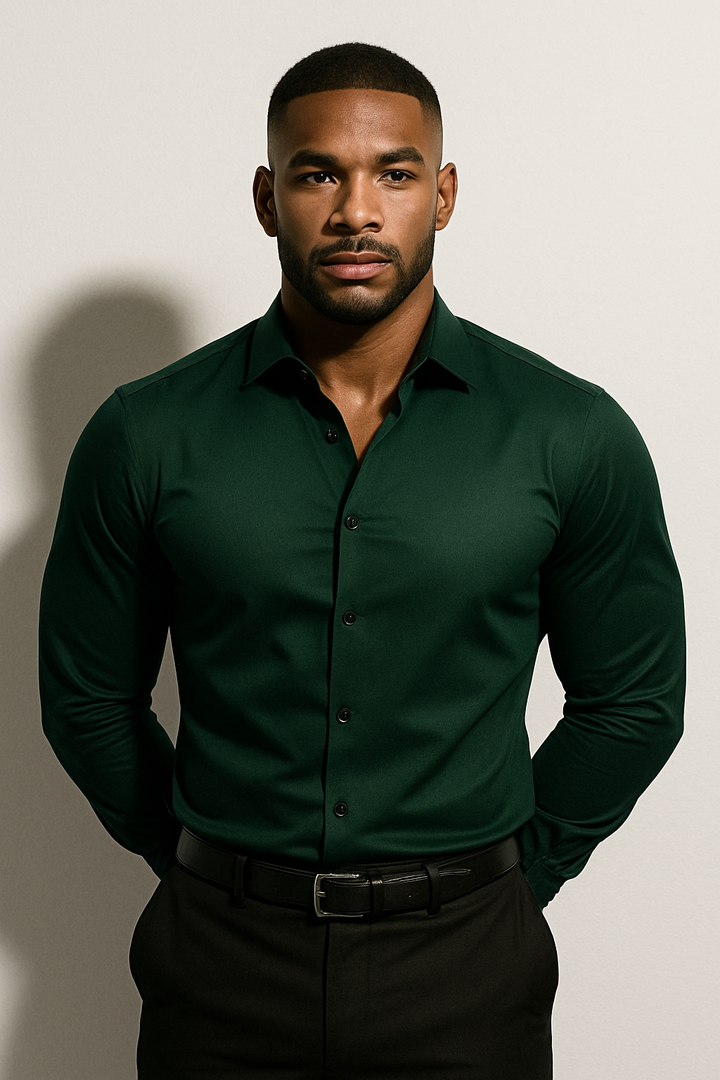 Chemise Homme Ajustée Élégance Premium