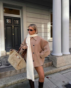 Veste Courte Oversize à Boutonnage Simple