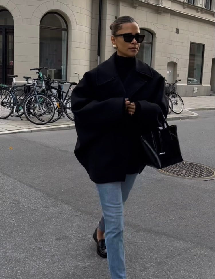 Veste Courte Oversize à Boutonnage Simple