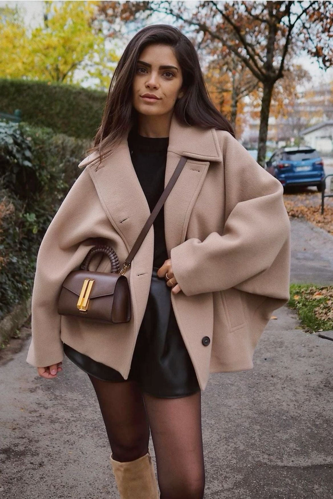 Veste Courte Oversize à Boutonnage Simple