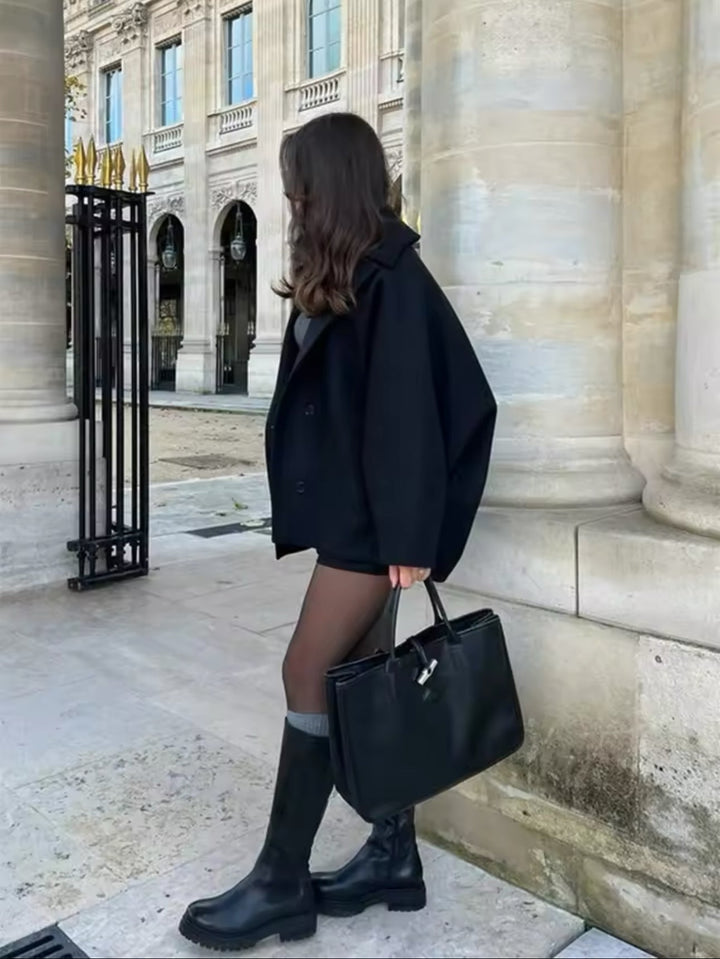 Veste Courte Oversize à Boutonnage Simple