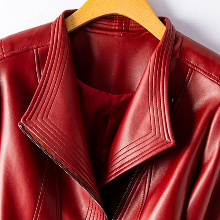 Veste Motard Effet Cuir à Fermeture Asymétrique