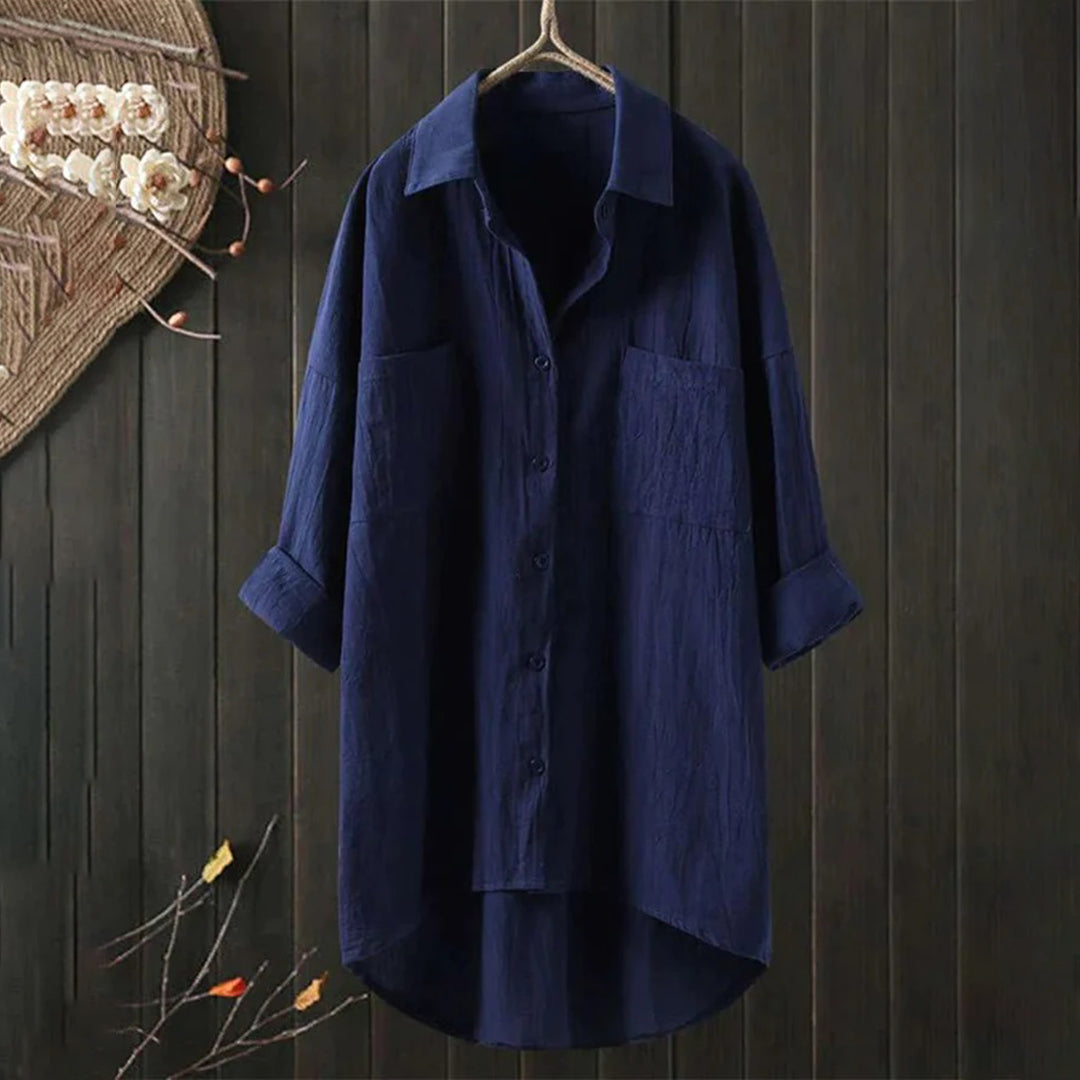 Chemisier Femme Oversize Lin Élégant