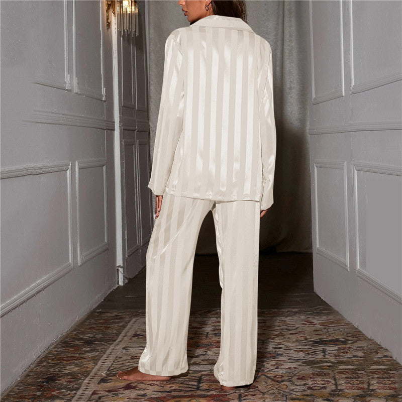 Ensemble Pyjama Satiné Rayé Femme