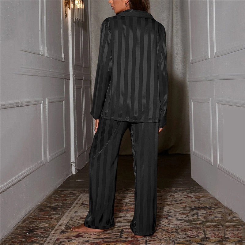 Ensemble Pyjama Satiné Rayé Femme