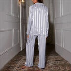 Ensemble Pyjama Satiné Rayé Femme