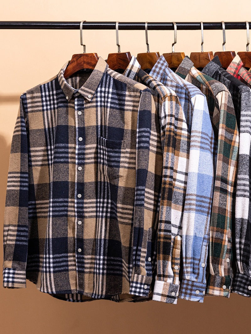 Chemise Homme à Carreaux Boutonnée