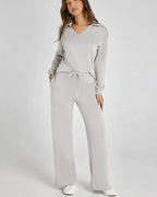 Ensemble Maille Col V et Pantalon Large
