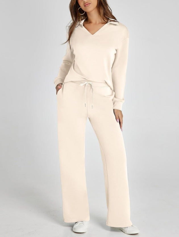 Ensemble Maille Col V et Pantalon Large