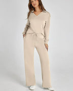Ensemble Maille Col V et Pantalon Large