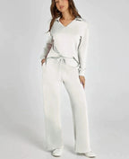 Ensemble Maille Col V et Pantalon Large