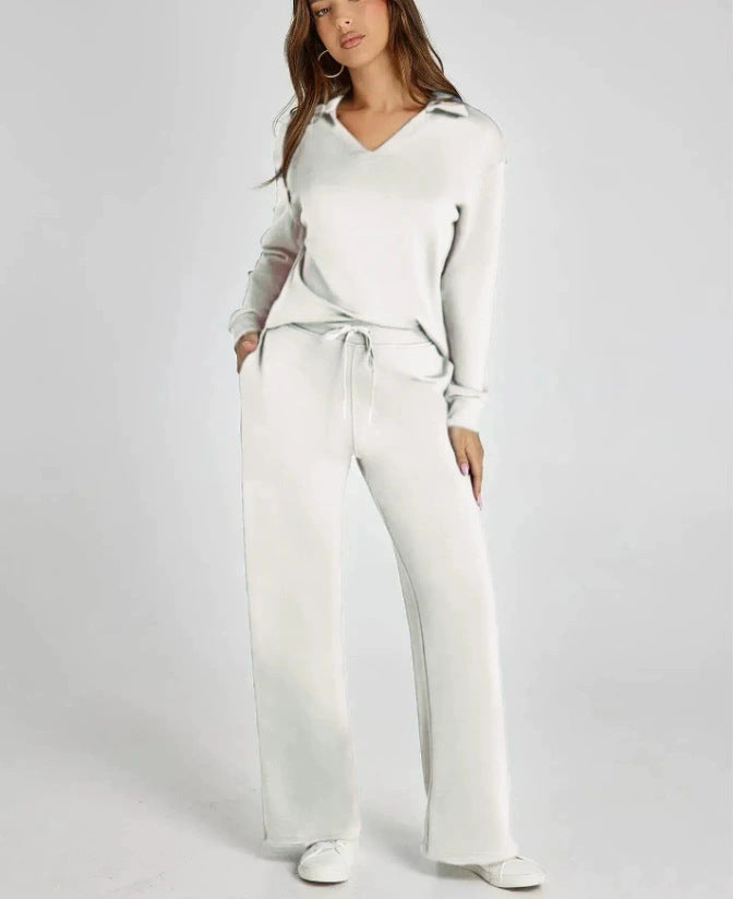 Ensemble Maille Col V et Pantalon Large