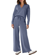 Ensemble Maille Col V et Pantalon Large