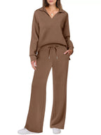 Ensemble Maille Col V et Pantalon Large