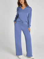 Ensemble Maille Col V et Pantalon Large