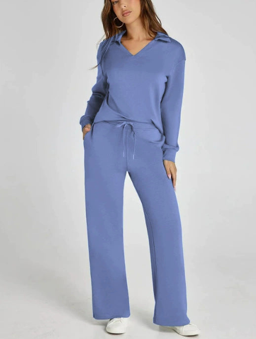 Ensemble Maille Col V et Pantalon Large