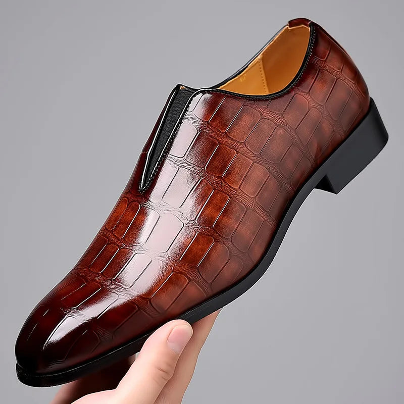 Chaussures en Cuir Crocodile Élégantes Style Luxe et Confort