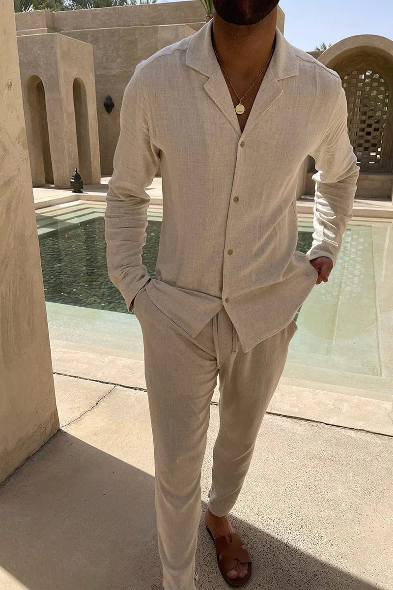Ensemble Chemise et Pantalon Lin Élégant Confort Léger et Style Estival