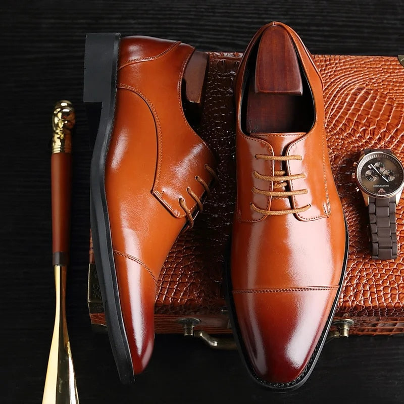 Chaussures Richelieu en Cuir Élégantes Style Classique et Finition Luxe