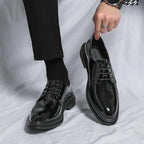 Chaussures Derby en Cuir Verni Élégantes Style Formel et Confort