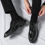 Chaussures Derby en Cuir Verni Élégantes Style Formel et Confort